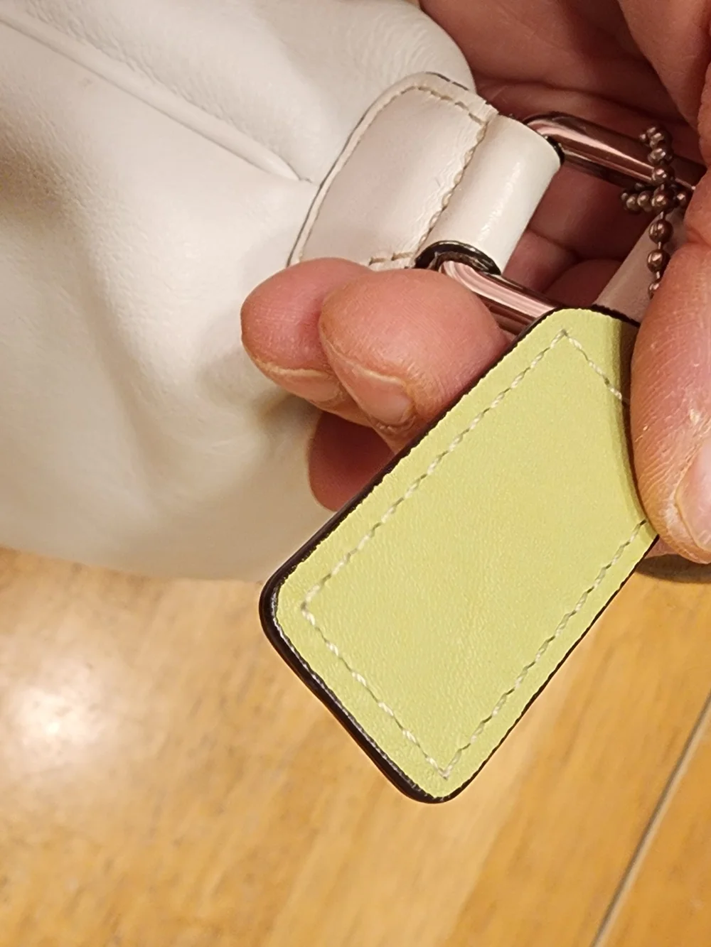 vintage Coach Y2K green and white leather signature stripe mini hobo bag.  - Picture 8 of 13